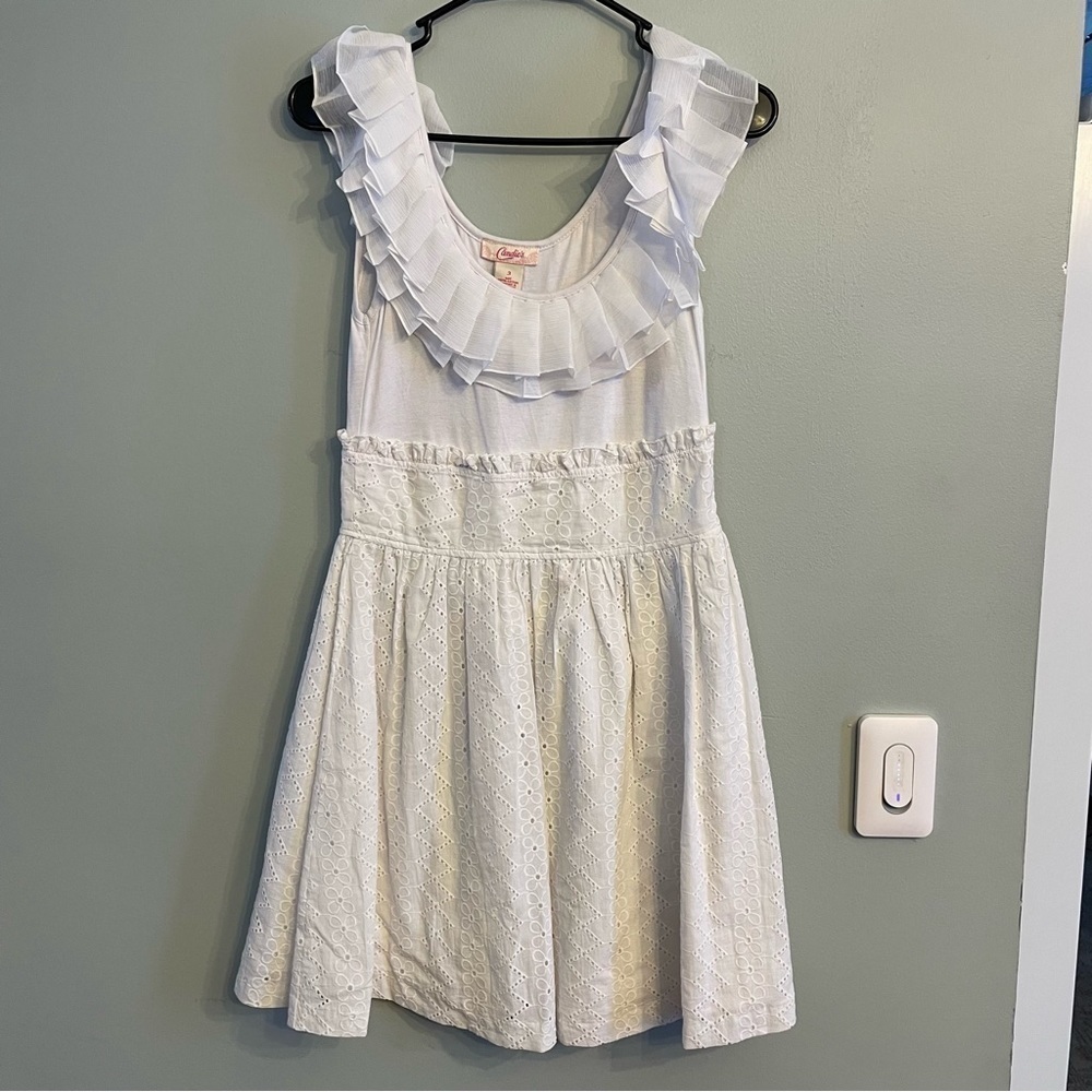 *Candies White ruffle lace dress size small